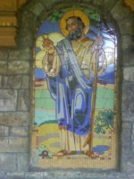 Žilinský lesopark Chrásť - kaplnka v detskom parčíku - mozaika sv. Peter, foto autor